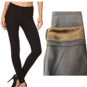 Black Brushed Faux Fur lined stretch legging